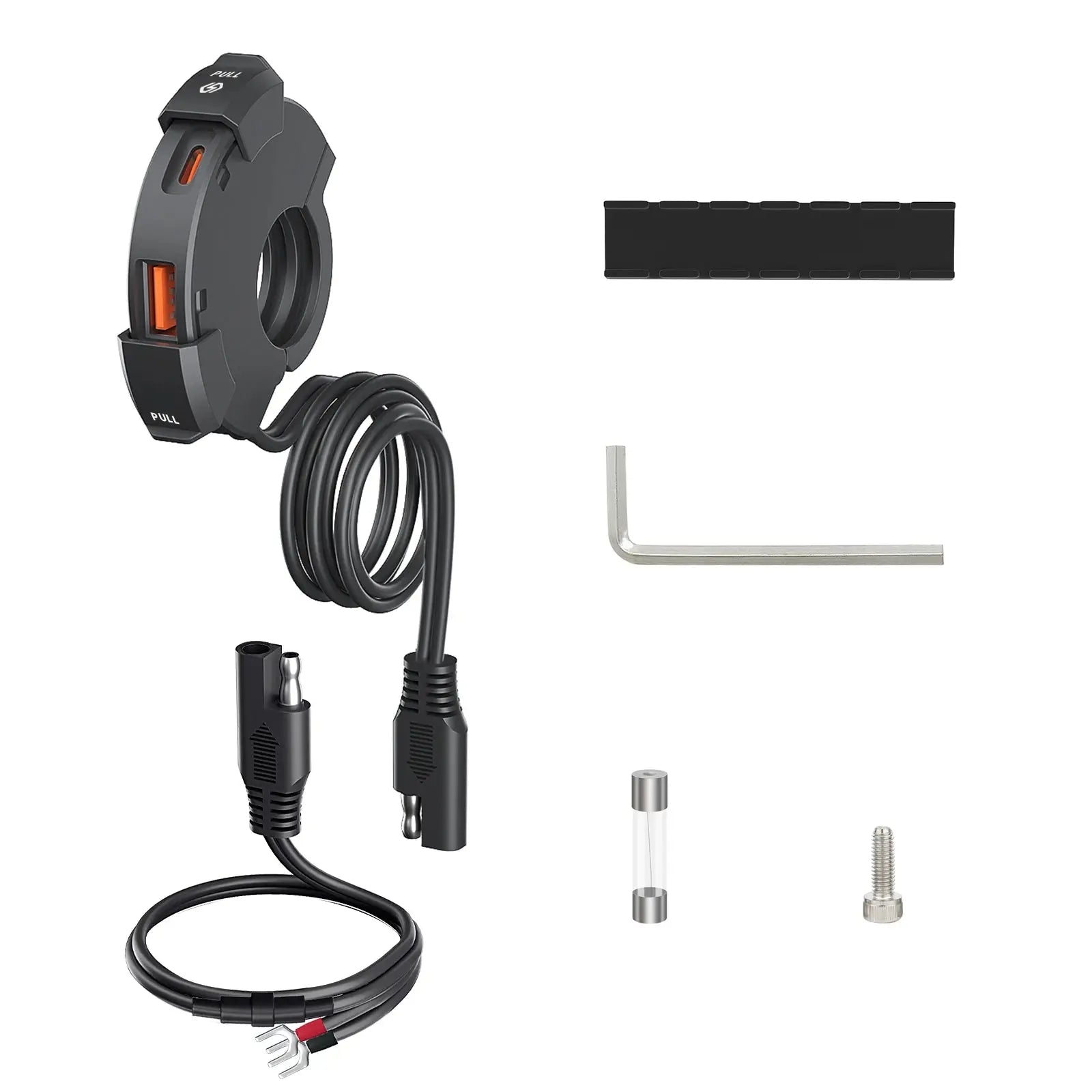 Prise USB Moto 54W étanche IP65 - Ports QC3.0 18W Et PD3.0 36W, 12-24V, Avec Interrupteur, Pour Guidon