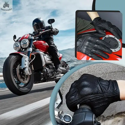 Gants de moto d'été en cuir à Perforation respirants pour écran tactile  MotoComplice