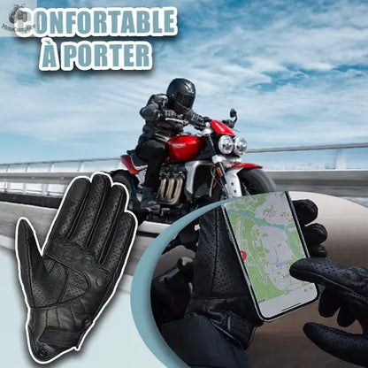 Gants de moto d'été en cuir à Perforation respirants pour écran tactile  MotoComplice