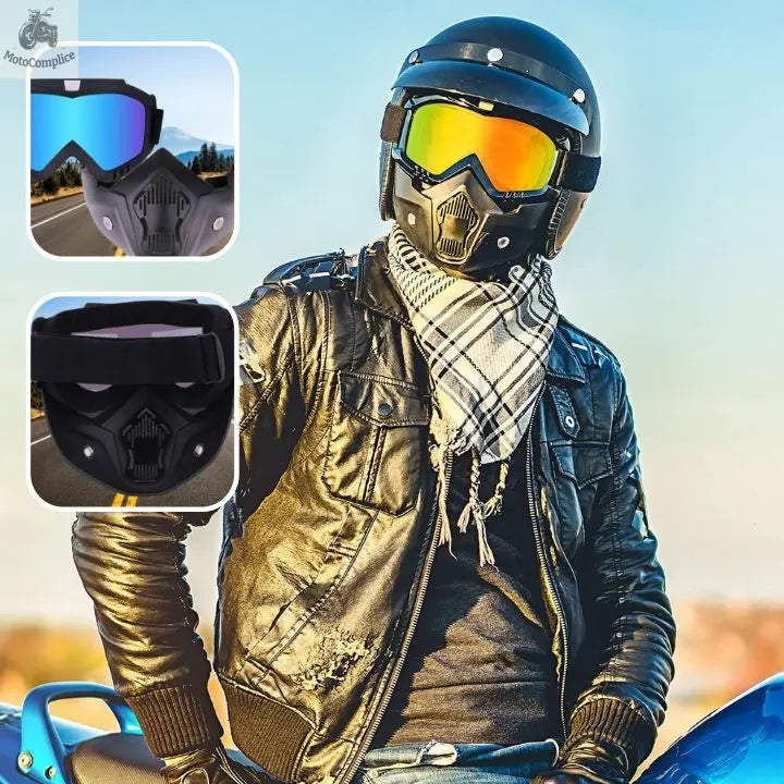 Casque moto avec lunette hotsell