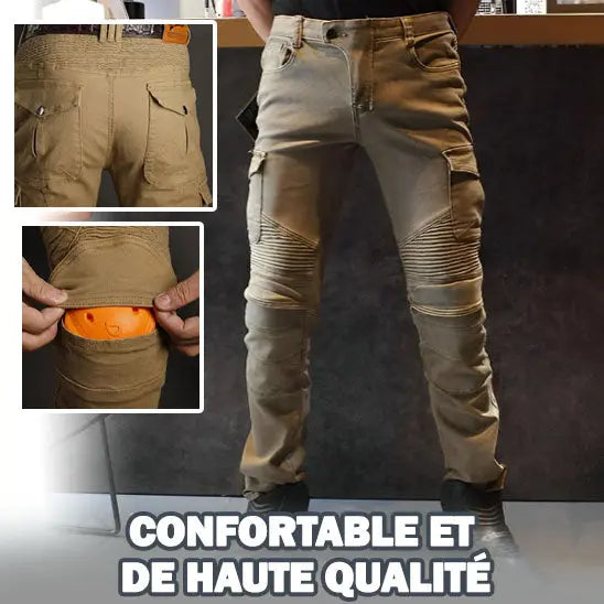 Pantalons de protection de sécurité Jeans - Équipement de protection des genoux avec coussinets de protection croisés, pantalons d'équitation pour le travail de motocross Pantalons de protection de sécurité Jeans - Équipement de protection des genoux avec coussinets de protection croisés, pantalons d'équitation pour le travail de motocross