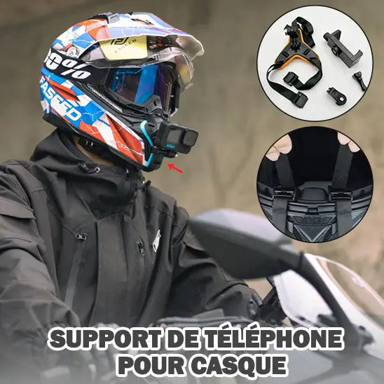 Support Téléphone Casque Moto – Fixation Menton Compatible Caméra - MotoComplice