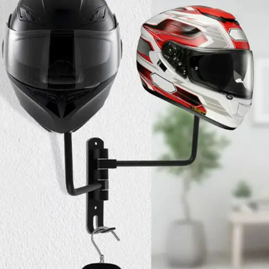 Support casque moto mural rotatif 180° - MotoComplice